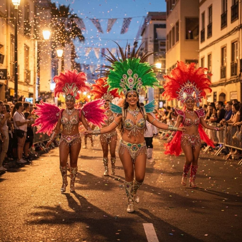 Kleurrijke carnavalsoptocht in Santa Cruz